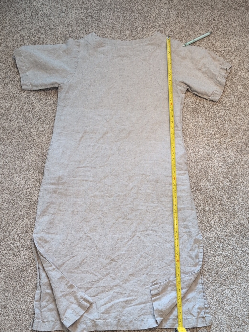 🗝️🧶 K-ECO by ki-ele, 100% Linen, Short-Sleeve Small Tunic Dress